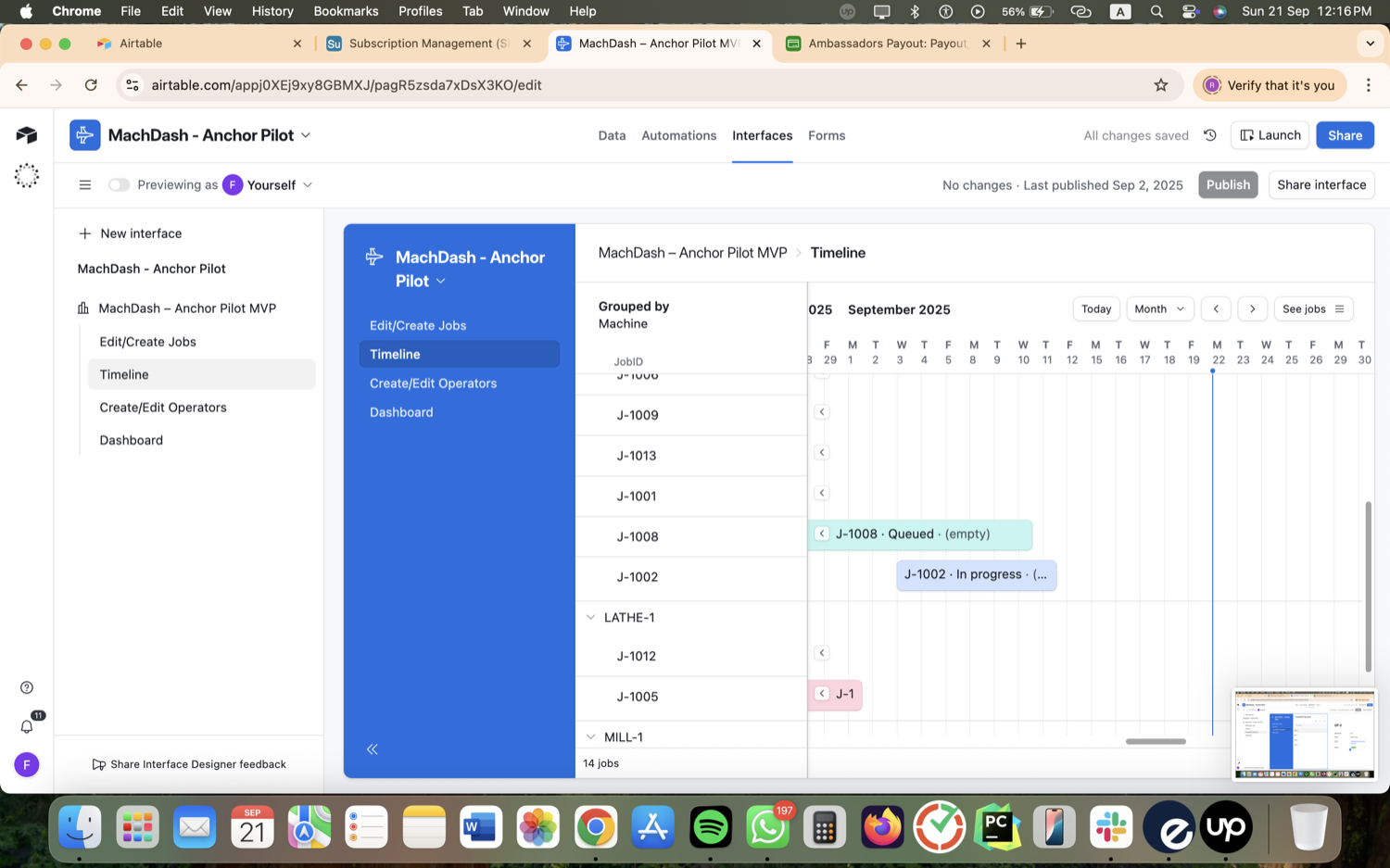 Manufacturing Job & Machine Scheduling App (Airtable) screenshot 5